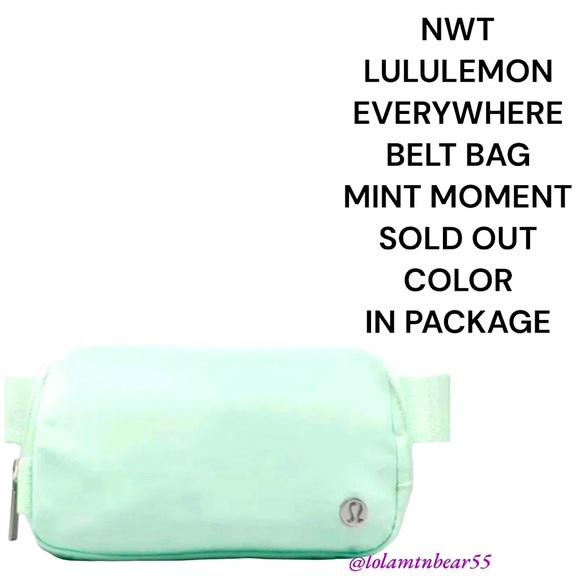 HTF/SOLD OUT MINT MOMENT COLOR NWT LULULEMON EVERYWHERE BELT BAG WATER REPELLENT - Picture 2 of 14